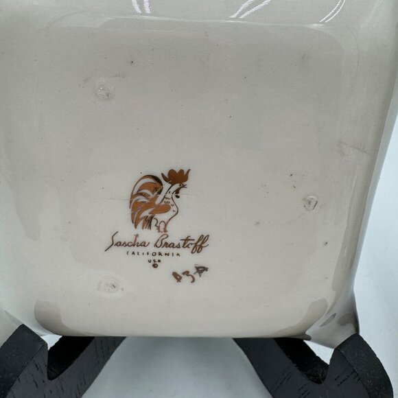 Sascha Brastoff Ashtray, Beautiful Bird Gray, Maroon White,Pre-owned Tray trinke - Picture 6 of 10